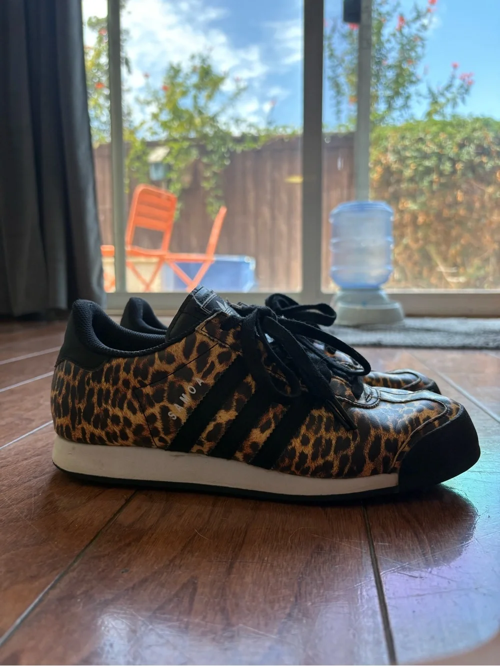 adidas Kids Leopard Print Lace-Up Sneakers - Black, Brown